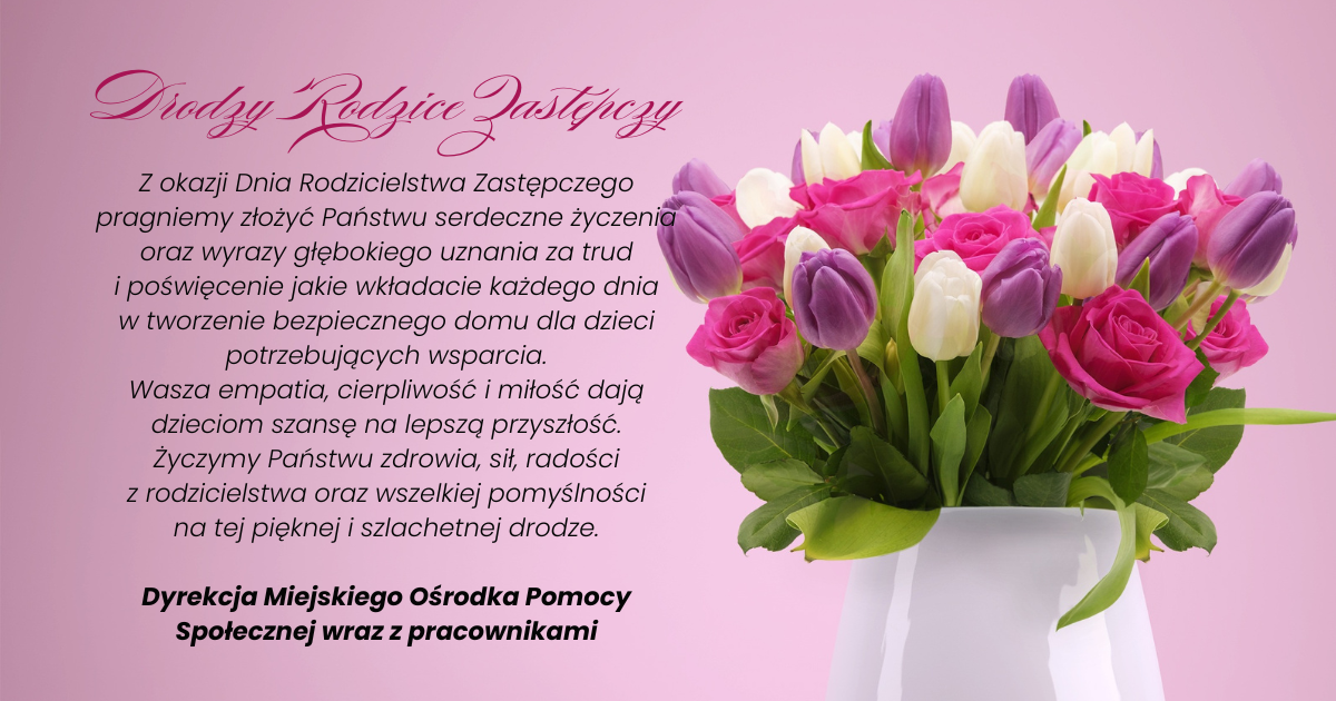 Grafika z&nbsp;życzeniami z&nbsp;okazji Dnia Rodzicielstwa Zastępczego